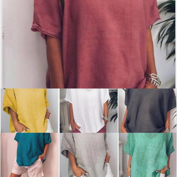 new summer t-shirt linen cotton linen 2019 solid color loose short sleeve casual cotton hemp t-shirt ansif, White
new summer t-shirt linen cotton linen 2019 solid color loose short sleeve casual cotton hemp t-shirt ansif, White
