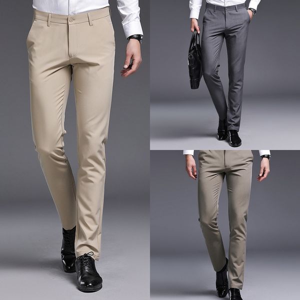 casual casual and trousers and men's pants 2020 autumn thin slim fit youth pants business elastic men's trousers trousers 4kcmf, Blue