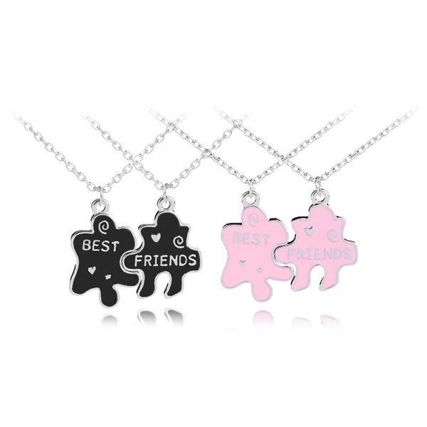 2pcs set necklace fashion new friend geometric puzzle alloy pendant black pink for the good friend girlfriends gift, Silver
2pcs set necklace fashion new friend geometric puzzle alloy pendant black pink for the good friend girlfriends gift, Silver