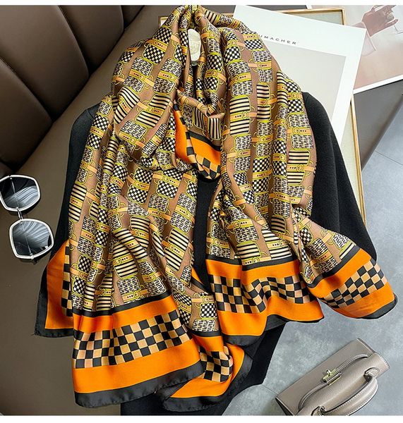 luxury brand designer silk scarf women spring summer shawls and wraps soft long pashmina foulard bandana ladies scarves 180x90cm, Blue;gray
luxury brand designer silk scarf women spring summer shawls and wraps soft long pashmina foulard bandana ladies scarves 180x90cm, Blue;gray