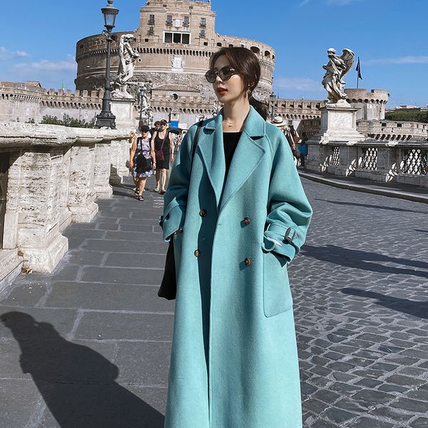 2021 new female winter wool coat new long sleeve thicken solid double-breasted korean lapel loose soft texture 8y jacket rvep, Black
2021 new female winter wool coat new long sleeve thicken solid double-breasted korean lapel loose soft texture 8y jacket rvep, Black