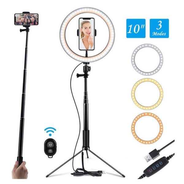 10inch 26cm Usb Selfie Ring Light Flash Led 360-degree Camera Phone Pgraphy Enhancing Pgraphy For Smartphone With Tripod