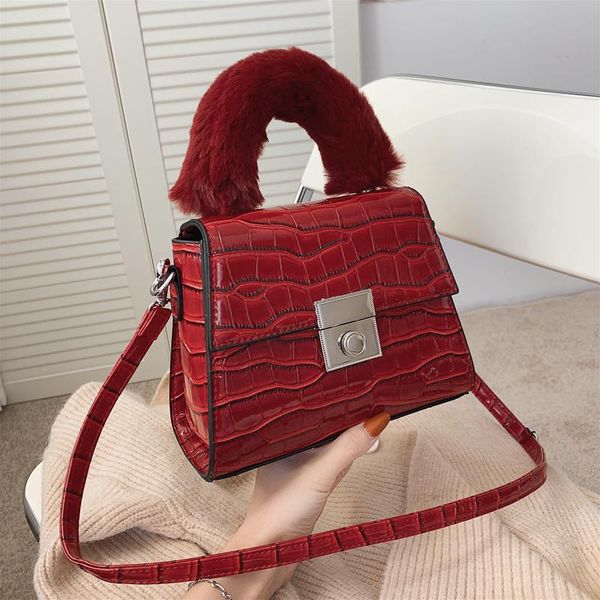 luxury soft fur decoration hand bags for women 2020 retro stone pattern leather shoulder bag solid color female travel tote bags
luxury soft fur decoration hand bags for women 2020 retro stone pattern leather shoulder bag solid color female travel tote bags