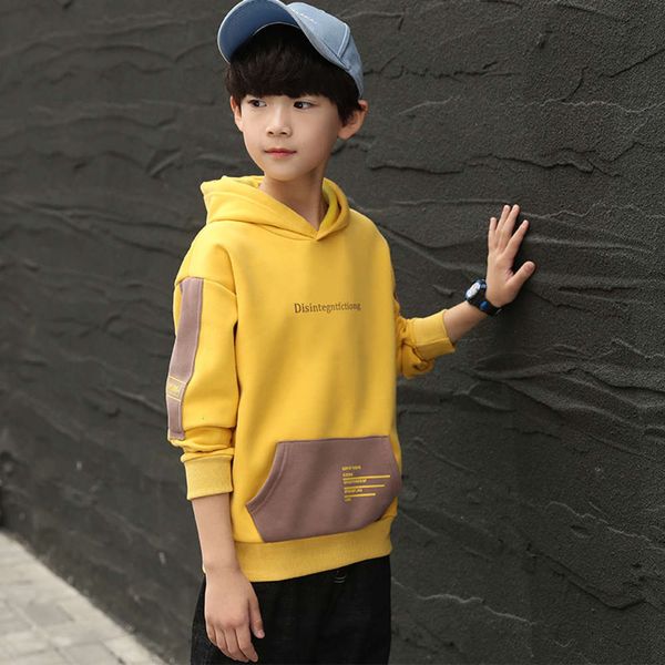 and boys' plush hooded winter autumn long sve middle school thickened hoodie 2020 new children's sweater, Black
and boys' plush hooded winter autumn long sve middle school thickened hoodie 2020 new children's sweater, Black