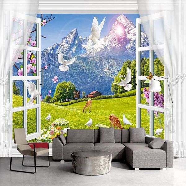 self-adhesive wallpaper 3d window snow mountain grassland animal landscape p wall murals living room tv waterproof stickers
self-adhesive wallpaper 3d window snow mountain grassland animal landscape p wall murals living room tv waterproof stickers