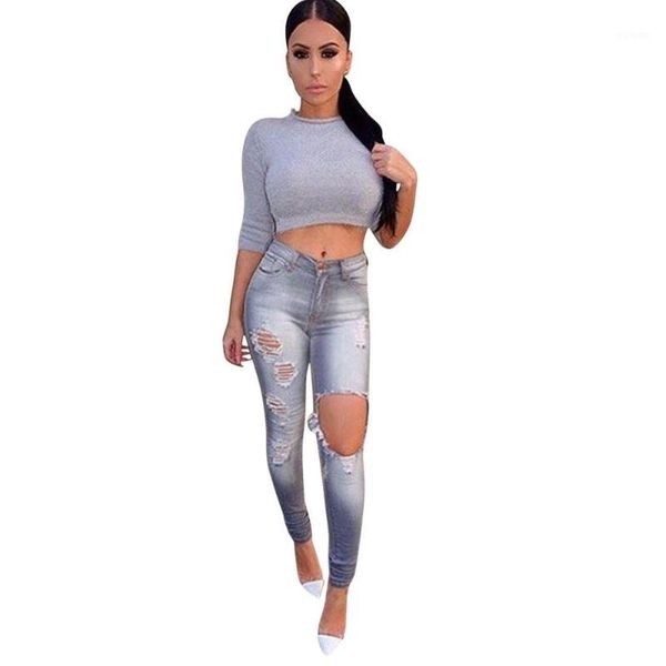wome gray hole skinny jeans pockets fahsion high waist stretch ripped pants denim pants solid ciolor pencil trousers1, Blue
wome gray hole skinny jeans pockets fahsion high waist stretch ripped pants denim pants solid ciolor pencil trousers1, Blue