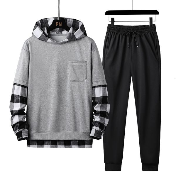 2021 new spring autumn mens tracksuit men plaid patchwork hoodies + pants pieces set fashion studen sports suit streetwear 4xl k4ze, Black
2021 new spring autumn mens tracksuit men plaid patchwork hoodies + pants pieces set fashion studen sports suit streetwear 4xl k4ze, Black