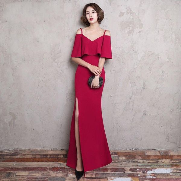 toast bride 2020 new winter temperament one shoulder long fish tail slim wedding party evening dress female1, Black
toast bride 2020 new winter temperament one shoulder long fish tail slim wedding party evening dress female1, Black