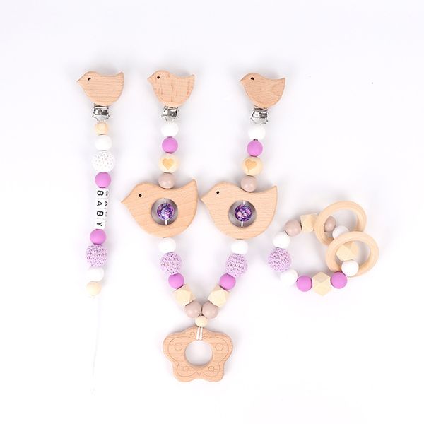 new beech wood clip-style stroller chain, baby pacifier chain, three-piece molar bracelet montessori birthday baby shower gift rattle 1 set
new beech wood clip-style stroller chain, baby pacifier chain, three-piece molar bracelet montessori birthday baby shower gift rattle 1 set