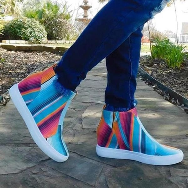 женская клин красочный полосатый вулканизацию обувь мода zip увеличить в zapatos de mujer новая мода для девочек, Black
женская клин красочный полосатый вулканизацию обувь мода zip увеличить в zapatos de mujer новая мода для девочек, Black