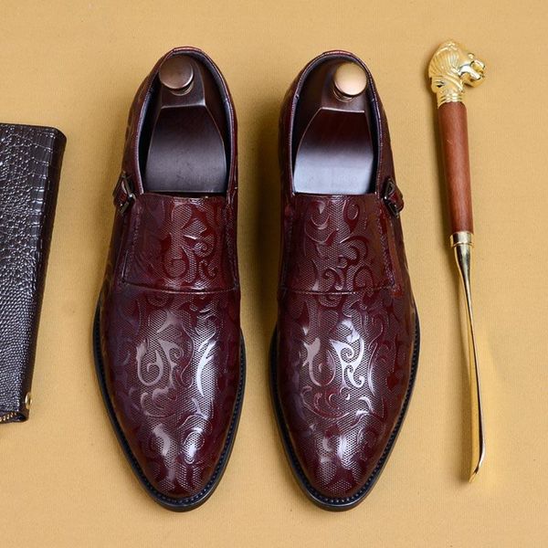 spring breathable dress shoes men carve business casual shoes point toe formal wedding lace up oxford with buckle a100, Black
spring breathable dress shoes men carve business casual shoes point toe formal wedding lace up oxford with buckle a100, Black