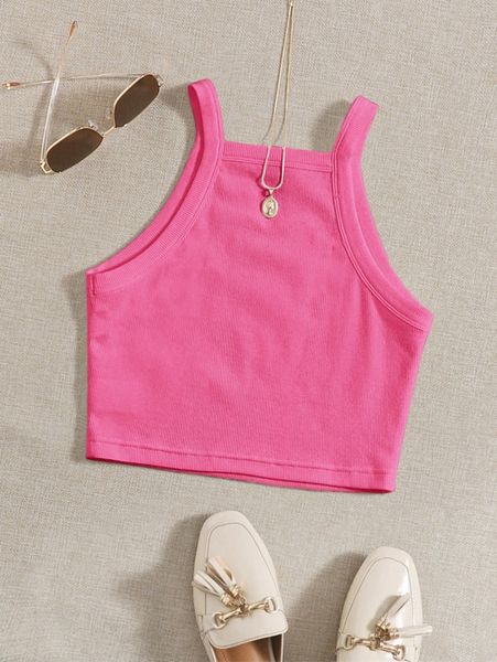 solid rib knit cami e8rr#, White