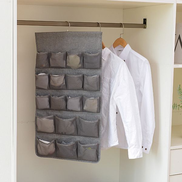 super practical double sided underwear sock storage hanging bag large capacity closet clothes hanging organizer case with hook
super practical double sided underwear sock storage hanging bag large capacity closet clothes hanging organizer case with hook