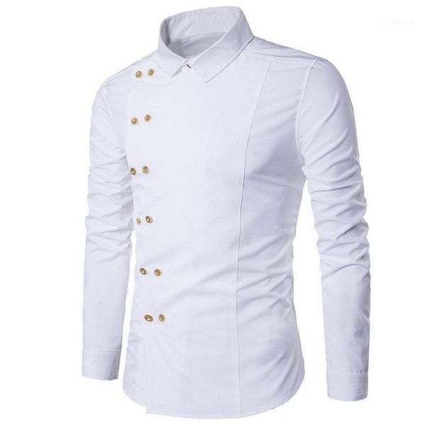 men's casual shirts slim men dress button and blouses chemise homme irregular shirt solid camisas masculina double breasted, White;black
men's casual shirts slim men dress button and blouses chemise homme irregular shirt solid camisas masculina double breasted, White;black
