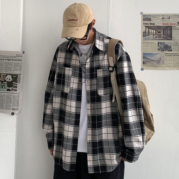 2021 new privathinker men's plaid long sleeve shirt 2021 woman vintage streetwear casual oversize male shirts clothing 91am, White;black
2021 new privathinker men's plaid long sleeve shirt 2021 woman vintage streetwear casual oversize male shirts clothing 91am, White;black
