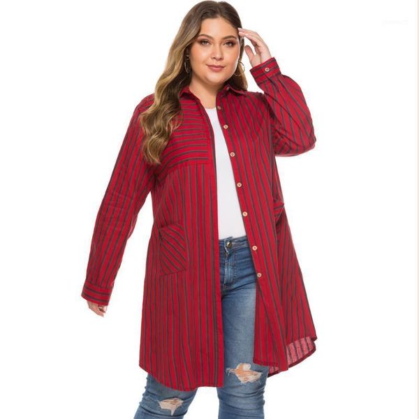 plus size blouses women spring autumn lapel single breasted long sleeved shirts casual striped blusas tjr57121, White
plus size blouses women spring autumn lapel single breasted long sleeved shirts casual striped blusas tjr57121, White