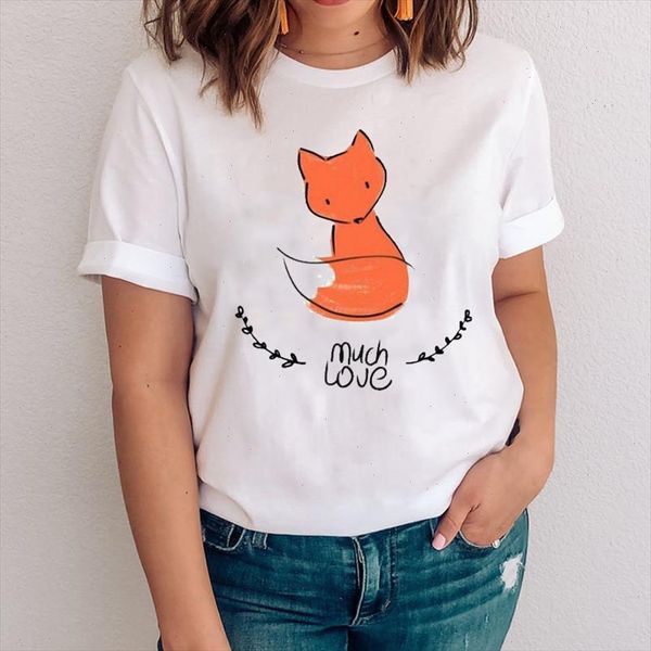 women graphic casual printing cute flower fox cartoon animal clothes lady tees print clothing female tshirt t shirt, White
women graphic casual printing cute flower fox cartoon animal clothes lady tees print clothing female tshirt t shirt, White