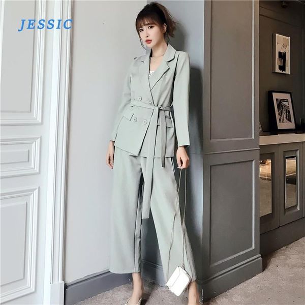 jessic autumn winter women lace up pant suit notched blazer jacket & pant office wear suits female sets, White
jessic autumn winter women lace up pant suit notched blazer jacket & pant office wear suits female sets, White