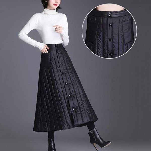 winter women's down cotton skirt high waist casual black long skirt for women thick warm female padded skirts
winter women's down cotton skirt high waist casual black long skirt for women thick warm female padded skirts