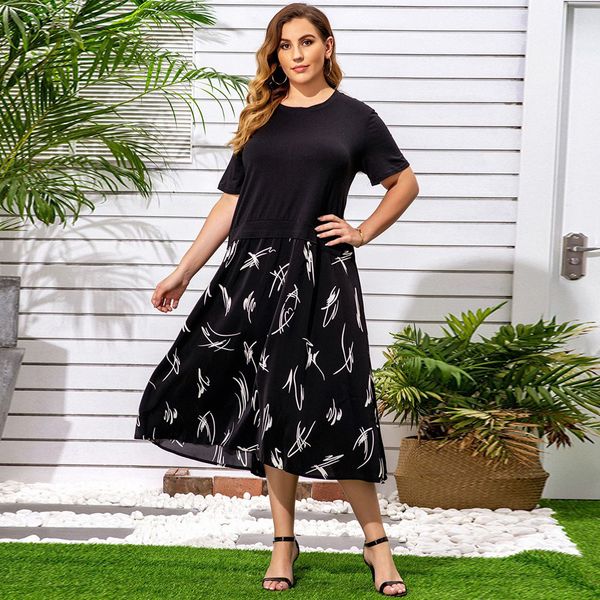 maxi dress plus size women summer o neck short sleeve print patchwork casual dress black loose oversized long dresses
maxi dress plus size women summer o neck short sleeve print patchwork casual dress black loose oversized long dresses