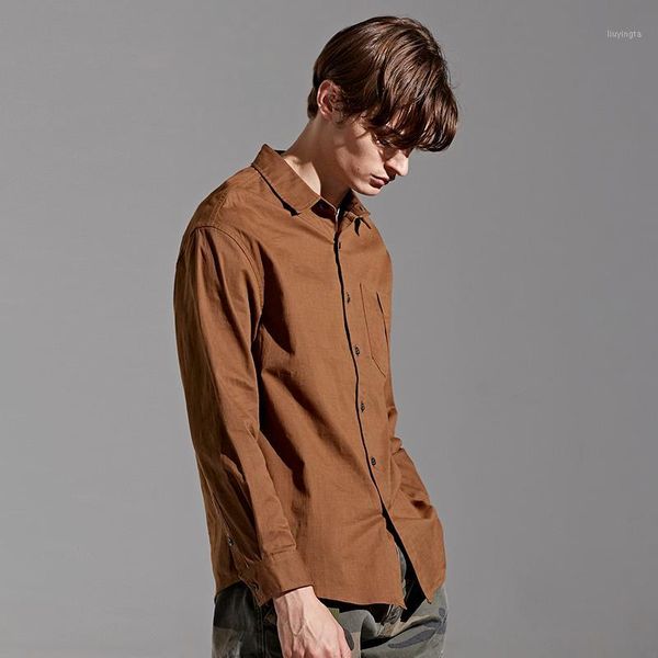 ewq / men's wear high qualty single breasted long sleeve shirt male 2020 spring new vintage all-match with pockets 9y18401, White;black
ewq / men's wear high qualty single breasted long sleeve shirt male 2020 spring new vintage all-match with pockets 9y18401, White;black