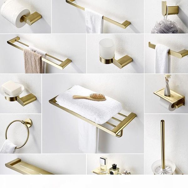 304 stainless steel brushed gold bathroom hardware set towle bar brush gold bathroom accessories toilet paper holder robe hooks jllmsq
304 stainless steel brushed gold bathroom hardware set towle bar brush gold bathroom accessories toilet paper holder robe hooks jllmsq