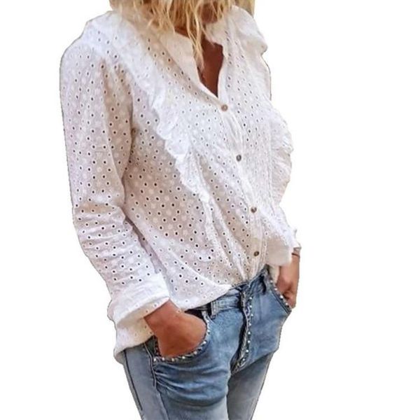 women's blouses & shirts 2021 autumn spring long sleeve lapel shirt fashion casual loose lace button down blouse solid color, White
women's blouses & shirts 2021 autumn spring long sleeve lapel shirt fashion casual loose lace button down blouse solid color, White