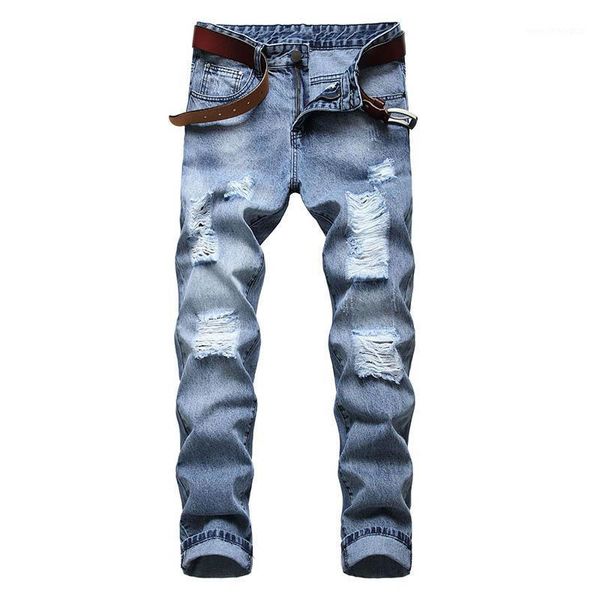 men's jeans mcikkny mens ripped cotton jean pants pleated distressed denim trousers male washed size 30-401, Blue
men's jeans mcikkny mens ripped cotton jean pants pleated distressed denim trousers male washed size 30-401, Blue