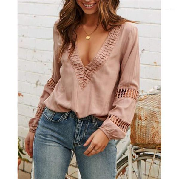 fashion solid women hollow out long sleeve loose chiffon blouse v neck casual lady regular size office 1, White
fashion solid women hollow out long sleeve loose chiffon blouse v neck casual lady regular size office 1, White