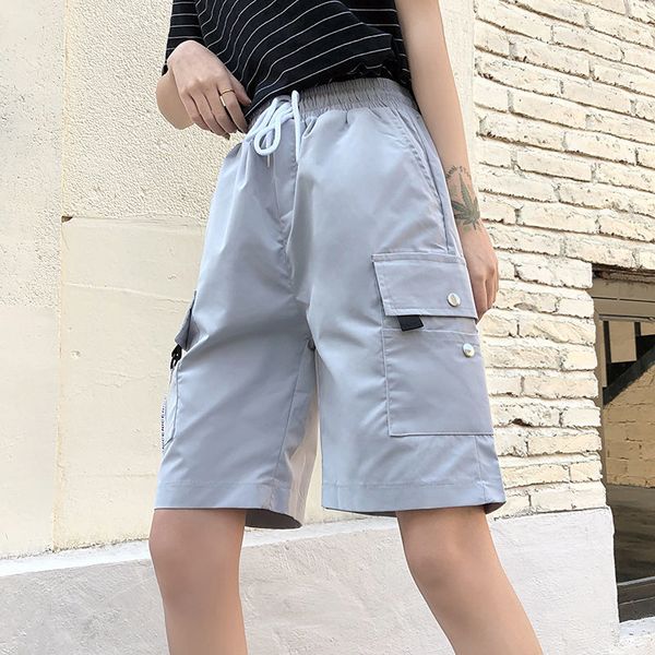 fashions 2021 new streetwear cargo women's summer high beautiful tide sports short pants loose line shorts 1 18rd, White;black
fashions 2021 new streetwear cargo women's summer high beautiful tide sports short pants loose line shorts 1 18rd, White;black