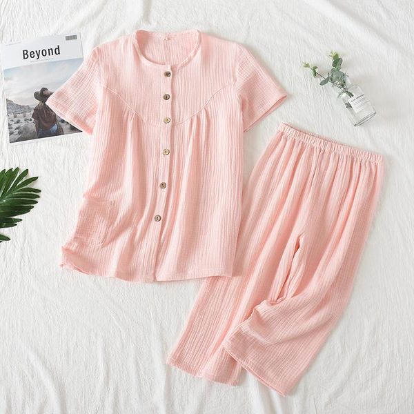 summer women cotton soft pajama sets pink button shirt cropped pants sleepwear pyjama pjs women cute loose homewear nightsuits1, Black;red
summer women cotton soft pajama sets pink button shirt cropped pants sleepwear pyjama pjs women cute loose homewear nightsuits1, Black;red