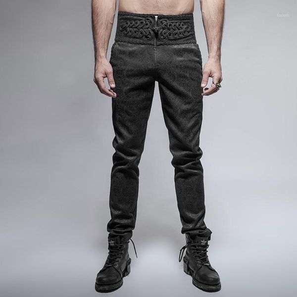 steampunk fashion retro daily gothic peacock button man pants black casual high waist slim-fitting trousers1
steampunk fashion retro daily gothic peacock button man pants black casual high waist slim-fitting trousers1