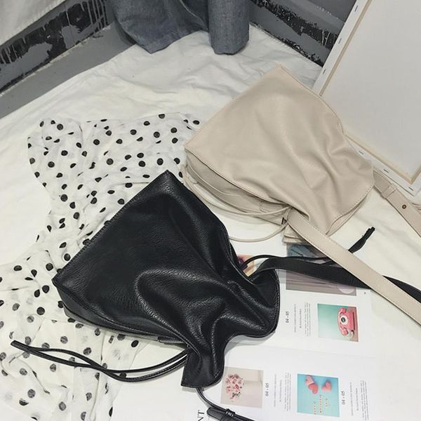 women simple solid color pu bucket bag casual drawstring shoulder bag casual messenger
women simple solid color pu bucket bag casual drawstring shoulder bag casual messenger