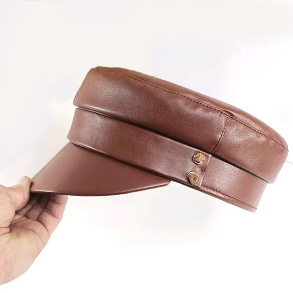 fashion women hat cap pu leather berets flat cap spring autumn octagonal cap solid color flat military hats 201019, Blue;gray
fashion women hat cap pu leather berets flat cap spring autumn octagonal cap solid color flat military hats 201019, Blue;gray