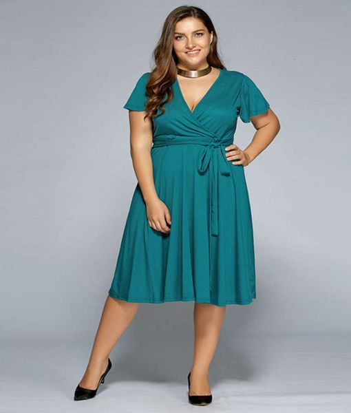 mm large women's v-neck fat short sleeve swing drs, Black;gray
mm large women's v-neck fat short sleeve swing drs, Black;gray