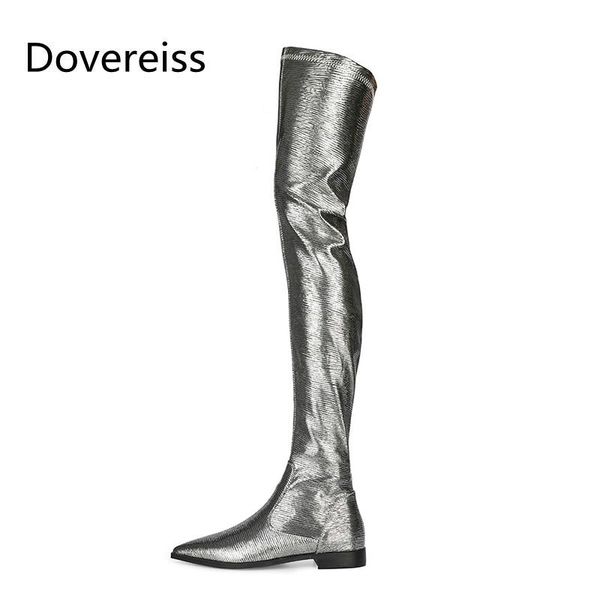 dovereiss fashion shoes for woman winter new flats silver zipper pointed toe elegant back zipper over the knee boots 35-45, Black
dovereiss fashion shoes for woman winter new flats silver zipper pointed toe elegant back zipper over the knee boots 35-45, Black