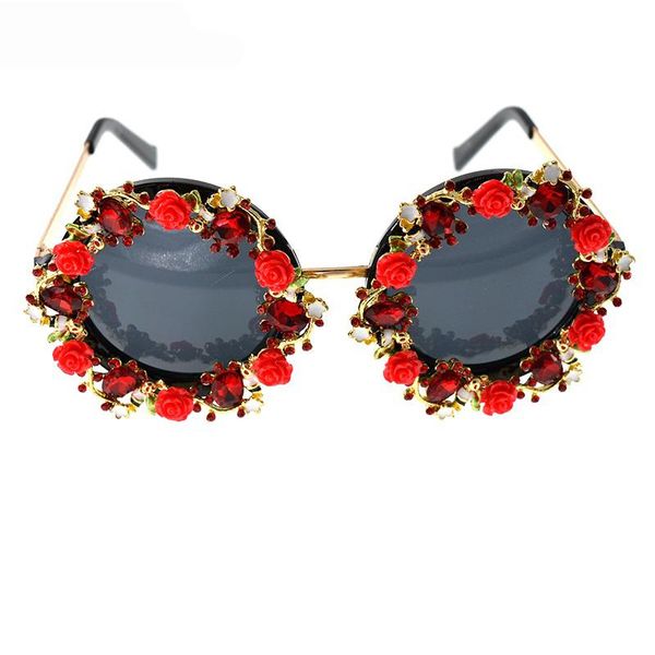sunglasses baroque vintage women girls red flower round sunglass retro decor floral summer beach glasses, White;black
sunglasses baroque vintage women girls red flower round sunglass retro decor floral summer beach glasses, White;black