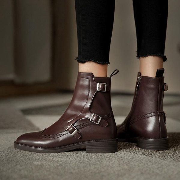 boots 2021 winter women's shoes, leather low-heeled short boots, retro fashion pointed buckle decoration western, Black
boots 2021 winter women's shoes, leather low-heeled short boots, retro fashion pointed buckle decoration western, Black
