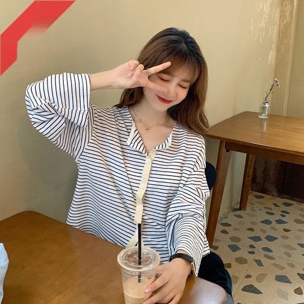 ivvcb summer 2020 proof coat t-shirt korean loose stripe thin long sleeve t-shirt for women's with sun new cardigan fashion t4hto, White;black
ivvcb summer 2020 proof coat t-shirt korean loose stripe thin long sleeve t-shirt for women's with sun new cardigan fashion t4hto, White;black