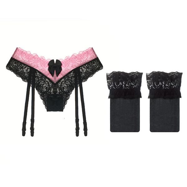 lace garters with thigh high stockings female erotic lingerie women's bow floral panties suspenders belt, Black;white
lace garters with thigh high stockings female erotic lingerie women's bow floral panties suspenders belt, Black;white