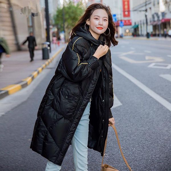women's down jacket oversize winter white duck down coat hooded warm puffy jacket korean long parka 95814 yy12151, Black
women's down jacket oversize winter white duck down coat hooded warm puffy jacket korean long parka 95814 yy12151, Black