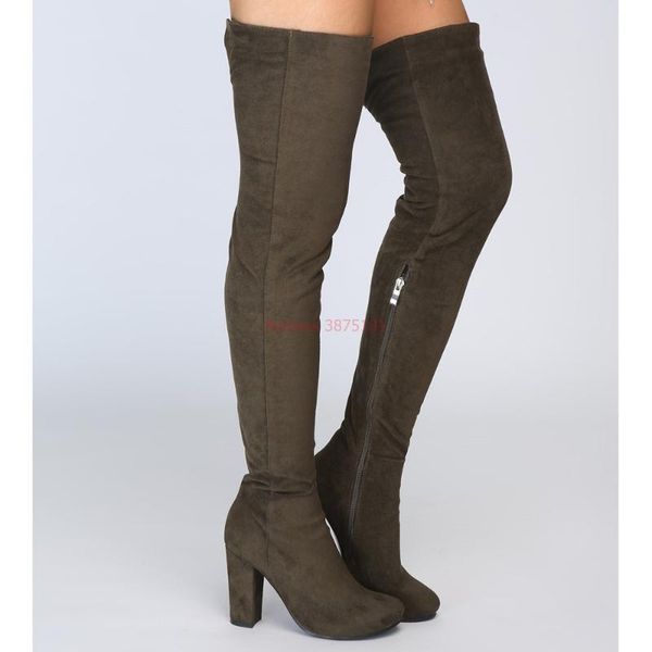 pointed toe over knee chunky heel boots arm green black sued slim long thick high heel boots dress size 34-43
pointed toe over knee chunky heel boots arm green black sued slim long thick high heel boots dress size 34-43