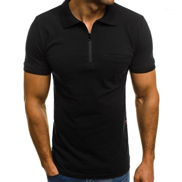 black men's solid color turn down collar -shirts 2020 summer mens -shirt short sleeve zipper up white shirts1, White;black
black men's solid color turn down collar -shirts 2020 summer mens -shirt short sleeve zipper up white shirts1, White;black