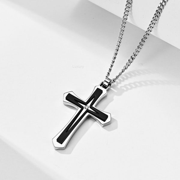 fashion design necklace pendant luxury jewelry titanium steel men's 316 stainless two-color cross, Silver
fashion design necklace pendant luxury jewelry titanium steel men's 316 stainless two-color cross, Silver