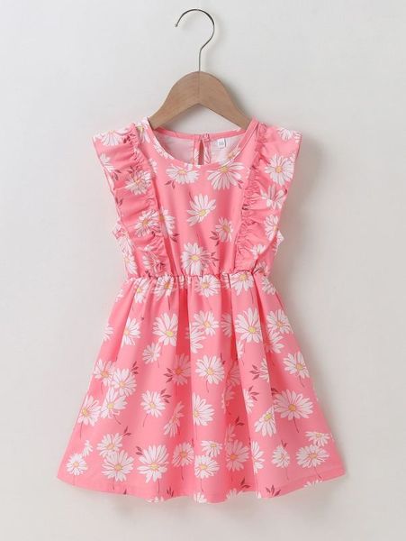 toddler girls floral ruffle trim swing dress she, Red;yellow
toddler girls floral ruffle trim swing dress she, Red;yellow