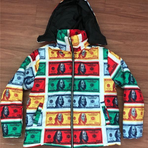 women wadded jacket tide brand banknote dollar printing dyeing puffer jacket hooded cotton-padded jackets winter warm outerwear f110305, White
women wadded jacket tide brand banknote dollar printing dyeing puffer jacket hooded cotton-padded jackets winter warm outerwear f110305, White