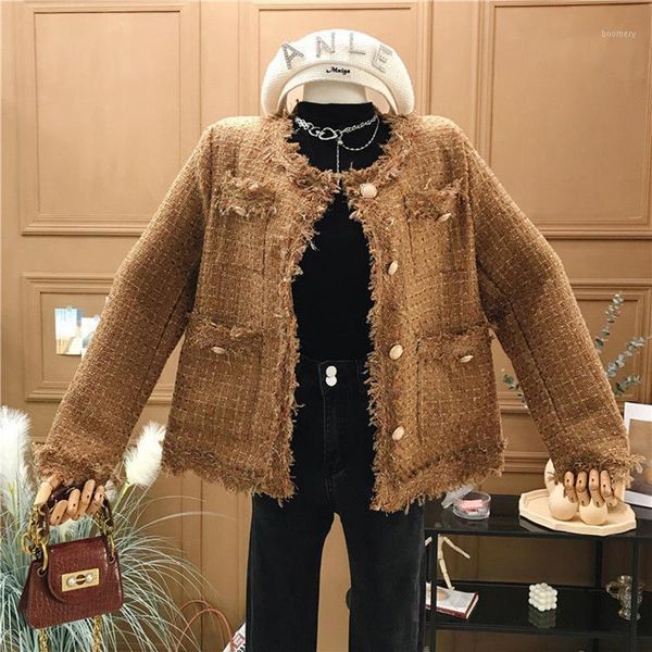 women fashion fringed tweed woolen coat female autumn new temperament loose short round neck long sleeve casual retro1, Black
women fashion fringed tweed woolen coat female autumn new temperament loose short round neck long sleeve casual retro1, Black
