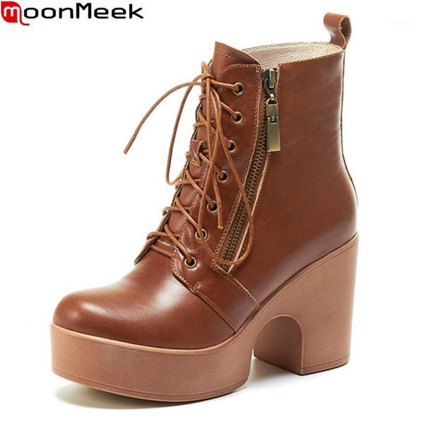 boots moonmeek 2021 arrival women ladies shoes genuine leather ankle thick heels fashion platform black brown1
boots moonmeek 2021 arrival women ladies shoes genuine leather ankle thick heels fashion platform black brown1