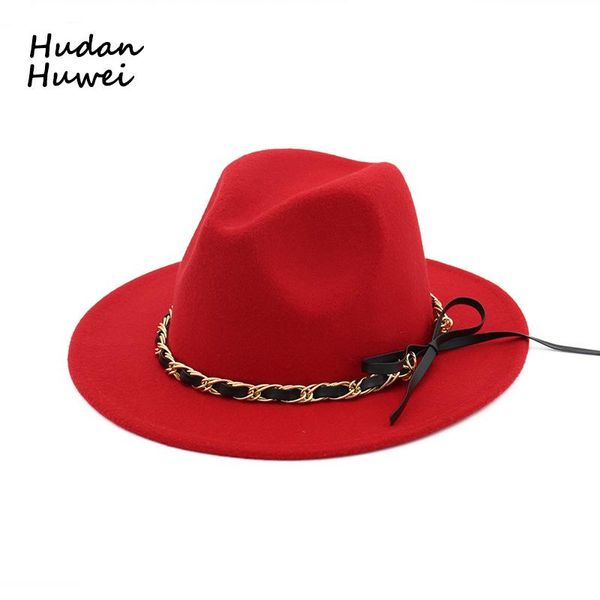 european us welcomed women men wool felt fedoras hat with metal chain flat brim jazz hat formal party felt trilby hats, Blue;gray
european us welcomed women men wool felt fedoras hat with metal chain flat brim jazz hat formal party felt trilby hats, Blue;gray