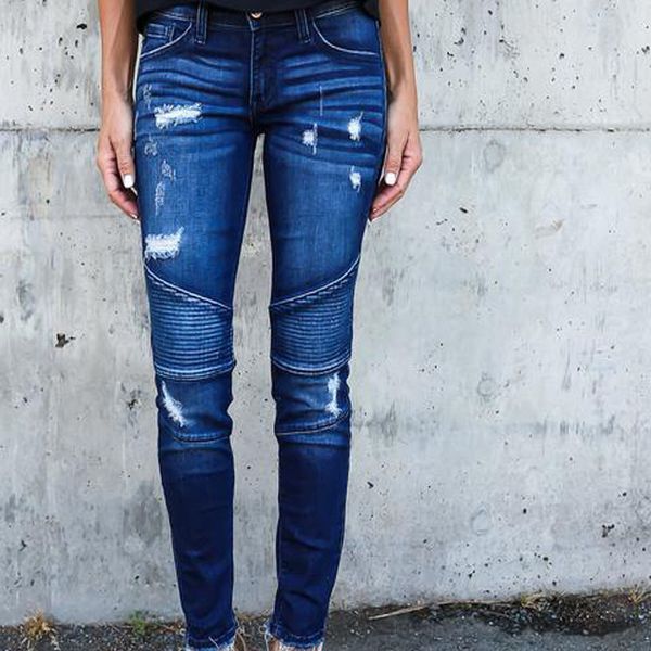 qa926 ripped jeans vintage pleated denim pants stretch mom jeans skinny slimming trousers plus size 201105, Blue
qa926 ripped jeans vintage pleated denim pants stretch mom jeans skinny slimming trousers plus size 201105, Blue